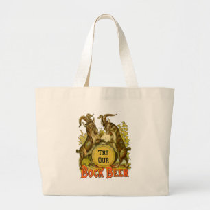 Goats Bock Beer Advertising Large Tote Bag