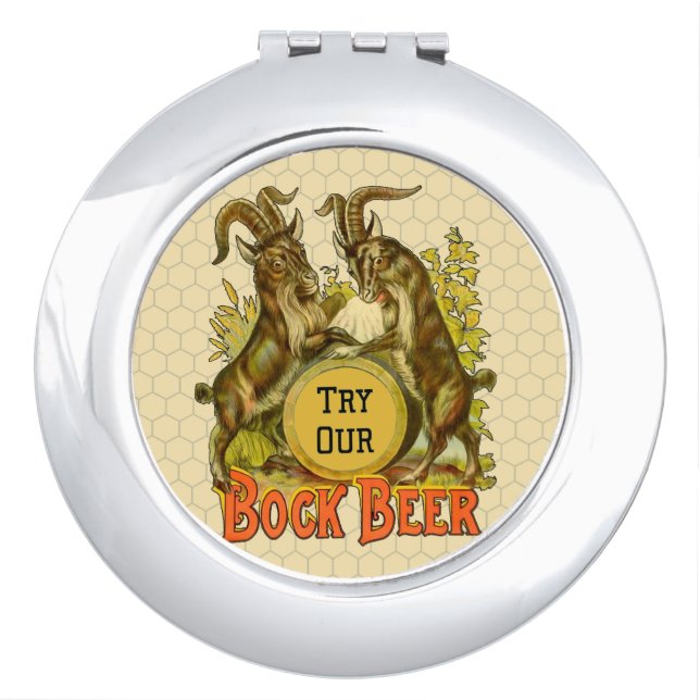 Goats Bock Beer Advertising Mirror For Makeup (Front)