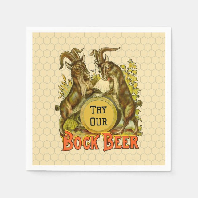 Goats Bock Beer Advertising Napkins (Front)