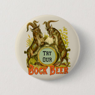 Goats Bock Beer Advertising Pinback Button