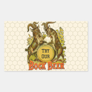 Goats Bock Beer Advertising Rectangular Sticker