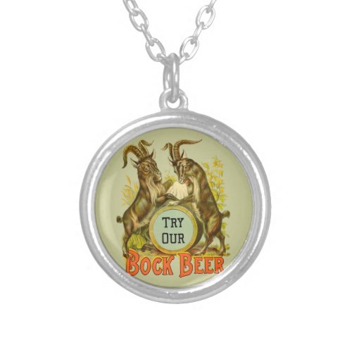 Goats Bock Beer Advertising Silver Plated Necklace