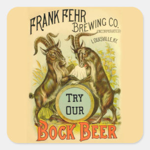 Goats Bock Beer Advertising Square Sticker