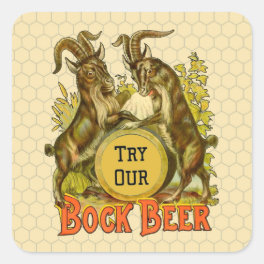 Goats Bock Beer Advertising Square Sticker