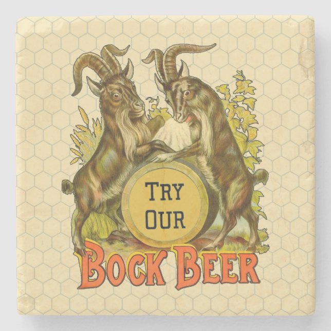 Goats Bock Beer Advertising Stone Coaster (Front)
