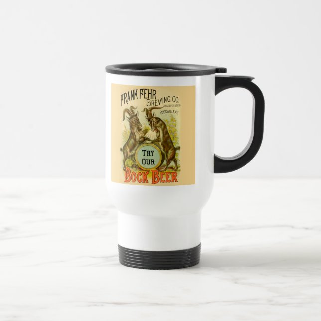Goats Bock Beer Advertising Travel Mug (Right)
