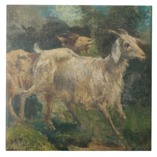 Goats (by Vincenzo Caprile) Ceramic Tile