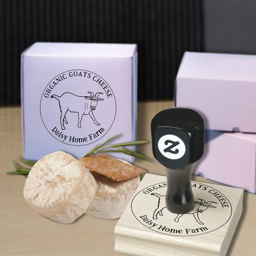 Goats Cheese Cute Animal Drawing Custom Business Rubber Stamp