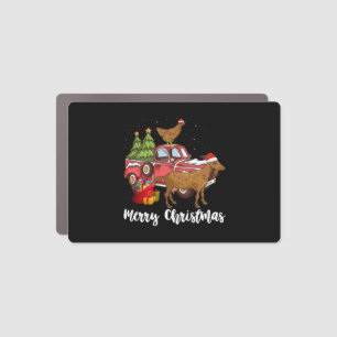 Goats Chickens And Christmas Tree Car Magnet