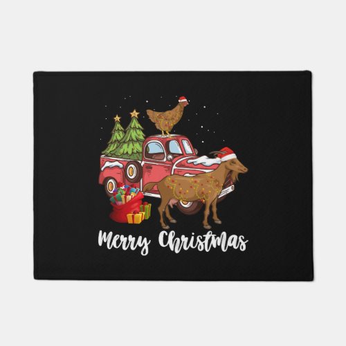Goats Chickens And Christmas Tree Doormat