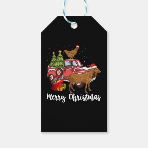 Goats Chickens And Christmas Tree Gift Tags