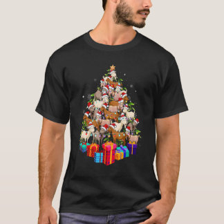 Goats Christmas Tree With Xmas Ornament Decor Tee