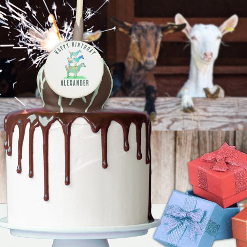 Goats Farm Animal Happy Birthday Name Cake Pops