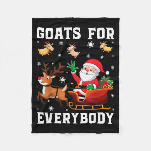 Goats For Everybody Santa Sleigh Funny Christmas G Fleece Blanket