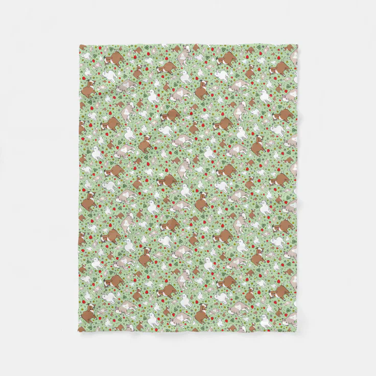 Goats in Green Fleece Blanket Zazzle