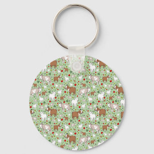 Goats in Green Keychain