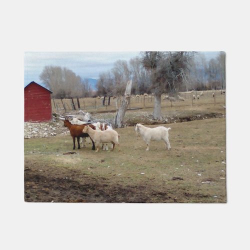 Goats in Red Hut Pasture Doormat