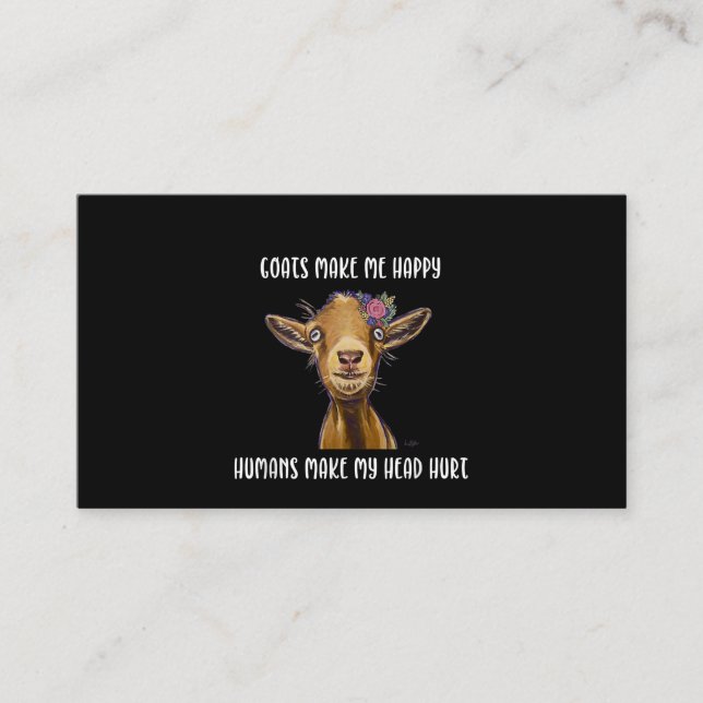 Goats Make Me Happy Goat Lover Business Card (Front)