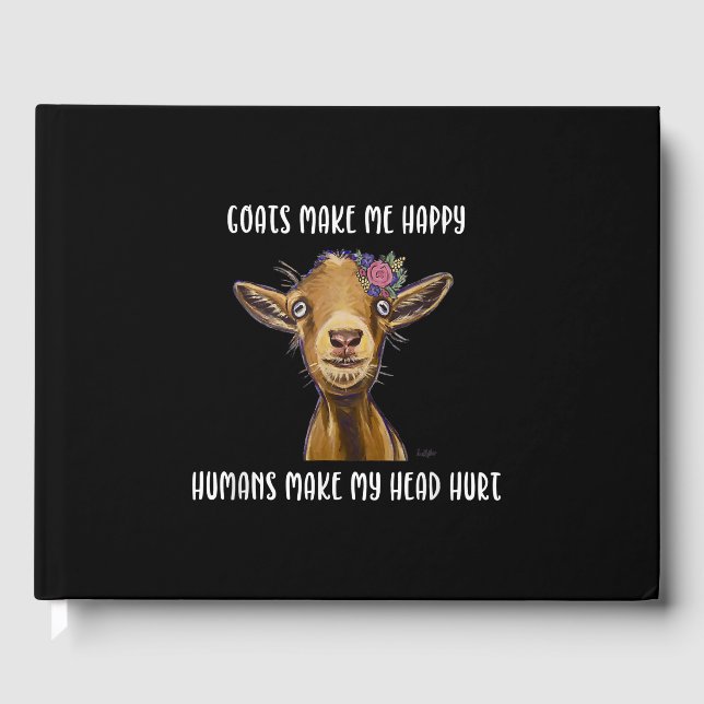 Goats Make Me Happy Goat Lover Guest Book (Front)
