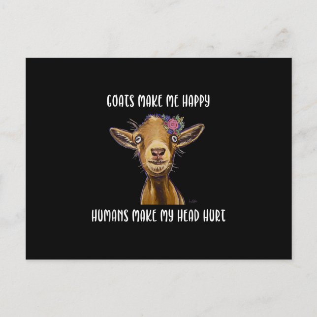 Goats Make Me Happy Goat Lover Invitation Postcard (Front)
