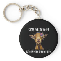 Goats Make Me Happy Goat Lover Keychain