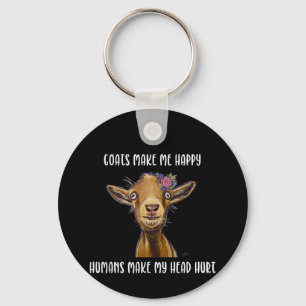 Goats Make Me Happy , Goat Lover Keychain