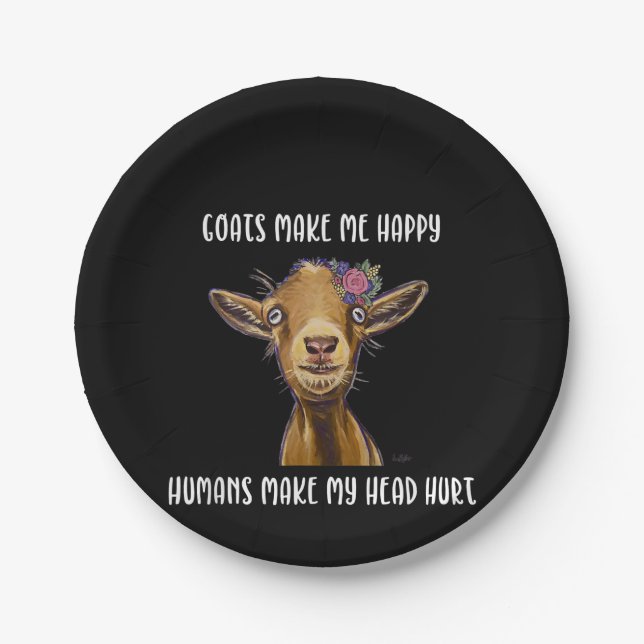 Goats Make Me Happy , Goat Lover Paper Plates (Front)