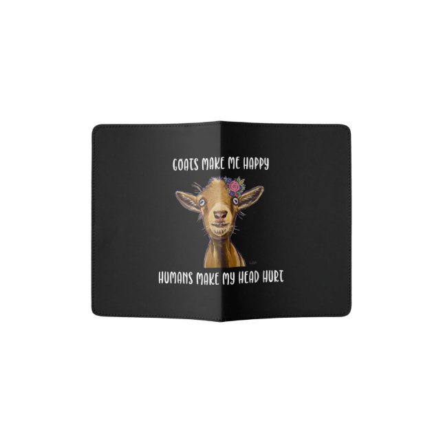 Goats Make Me Happy , Goat Lover Passport Holder (Opened)