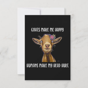 Goats Make Me Happy Goat Lover RSVP Card