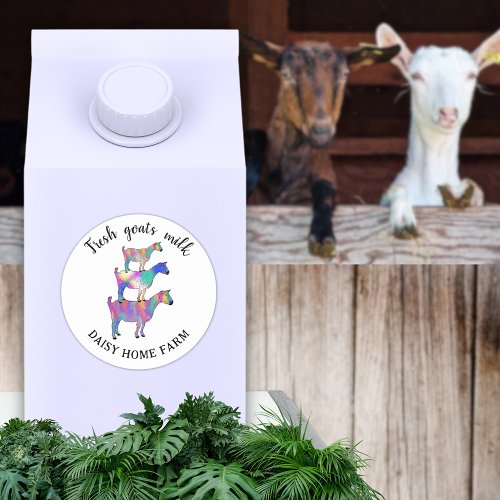 Goats Milk Business Name Classic Round Sticker