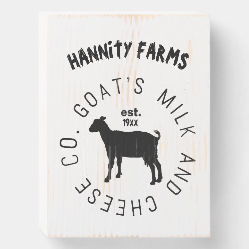 Goats Milk  Cheese Co Wooden Box Sign