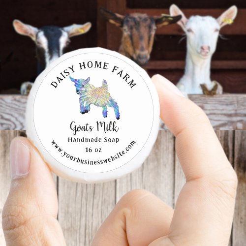 Goats Milk Soap Business Name and Website Classic Round Sticker