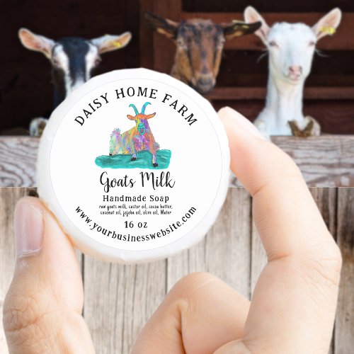 Goats Milk Soap Business Name Website Colorful Classic Round Sticker