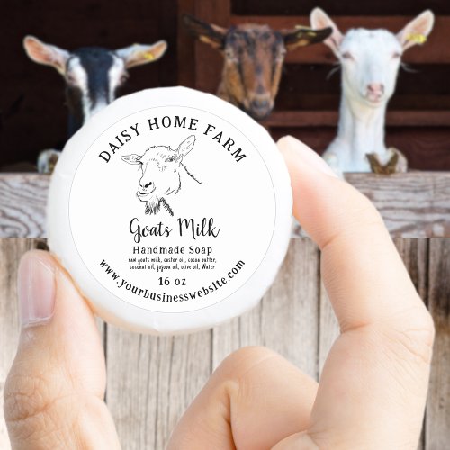 Goats Milk Soap Business Name Website Ingredients  Classic Round Sticker