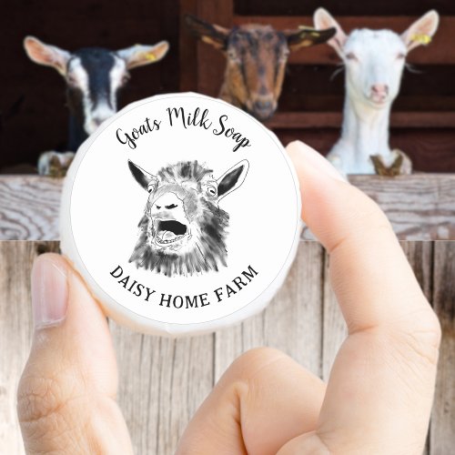 Goats Milk Soap Funny Farm Goat Screaming Classic Round Sticker