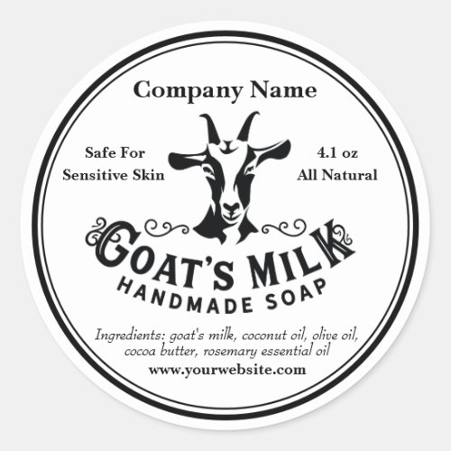 Goats Milk Soap Sticker Round Label