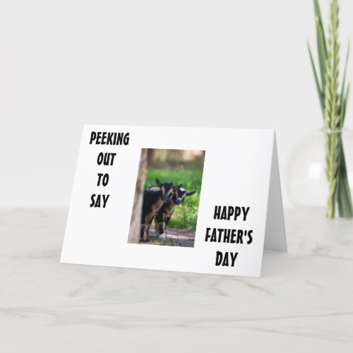 GOATS PEEK OUT TO SAY HAPPY FATHERS DAY CARD