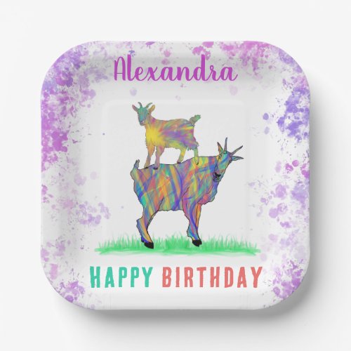 Goats Personalized Birthday Party Paper Plates