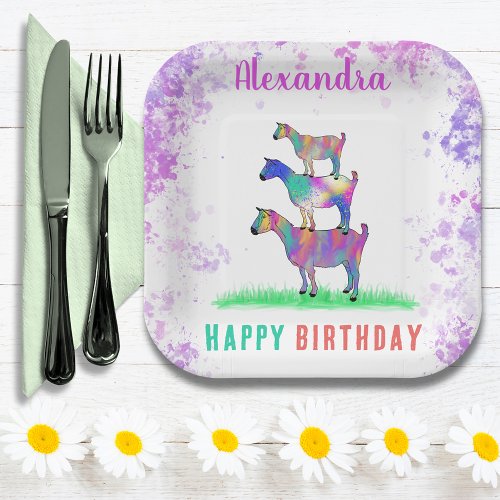 Goats Personalized Birthday Party Paper Plates