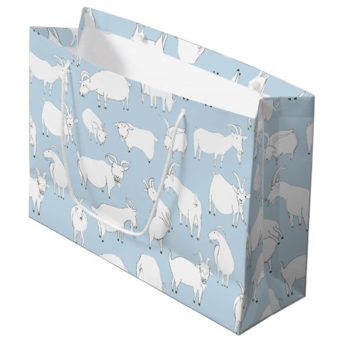 Goats playing _ baby blue large gift bag