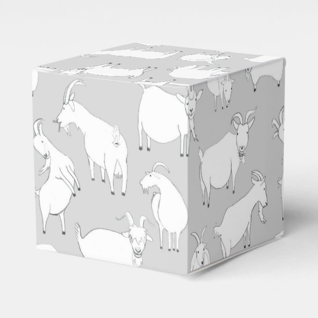 Goats playing - Gray Favor Boxes (Front Side)