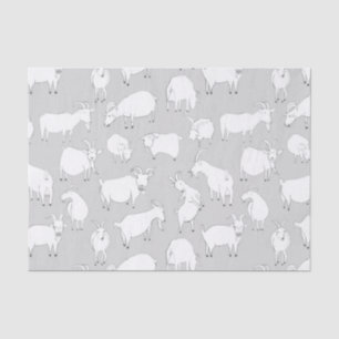 Goats playing - Gray Tissue Paper