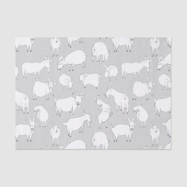 Goats playing - Gray Tissue Paper (Front)