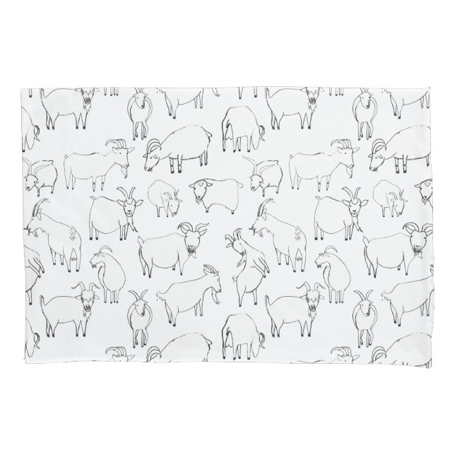 Goats Playing – Transparent (choose your own) Pillow Case (Front)