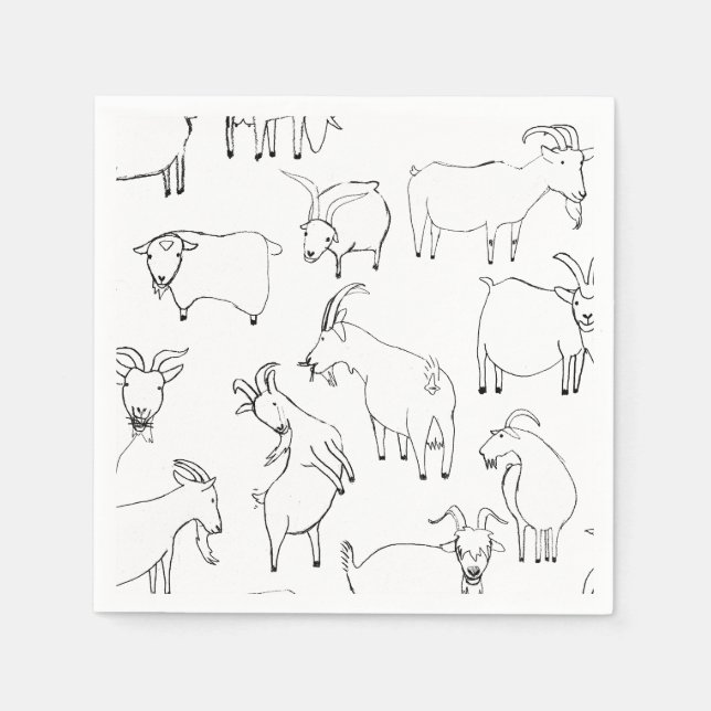 Goats Playing –  Transparent Napkins (Front)