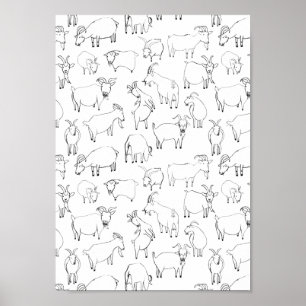 Goats Playing – Transparent Poster