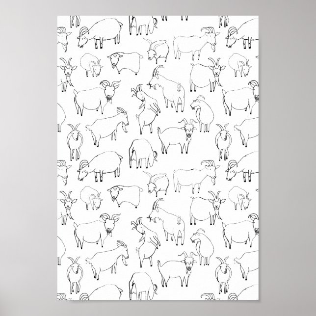 Goats Playing –  Transparent Poster (Front)