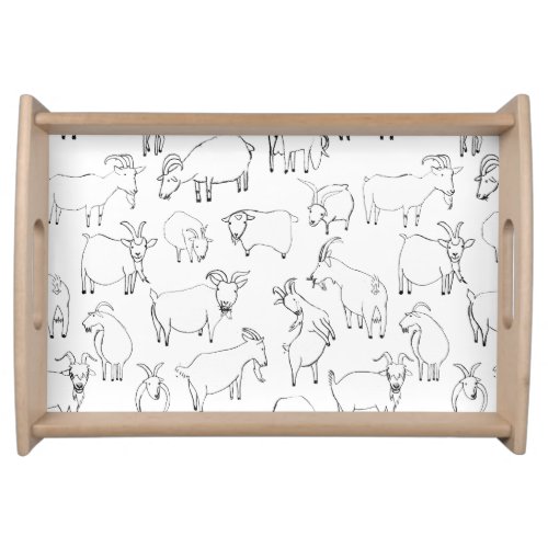 Goats Playing   Transparent Serving Tray