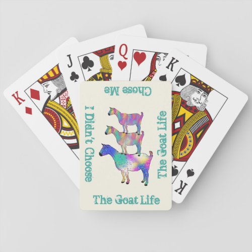 Goats Standing on Things watercolor quote Playing Cards