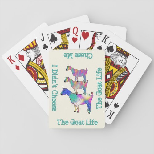 Goats Standing on Things watercolor quote Poker Cards